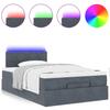 Ottoman Bed with Mattress & LEDs Dark Grey 120x190 Cm Velvet
