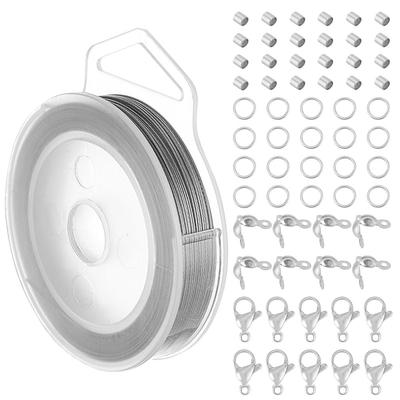 BENECREAT Acero Inoxidable Para Ensartar Fabricación de Joyería Accesorio de Manualidades de Acero Inoxidable Alambre 40m/Rollo Alambre, 7 Hilos, Kit, Aprox. 0,6 mm de espesor, Alambre,