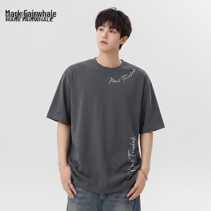 Mark Fairwhale Men's American Letter Print T-Shirt