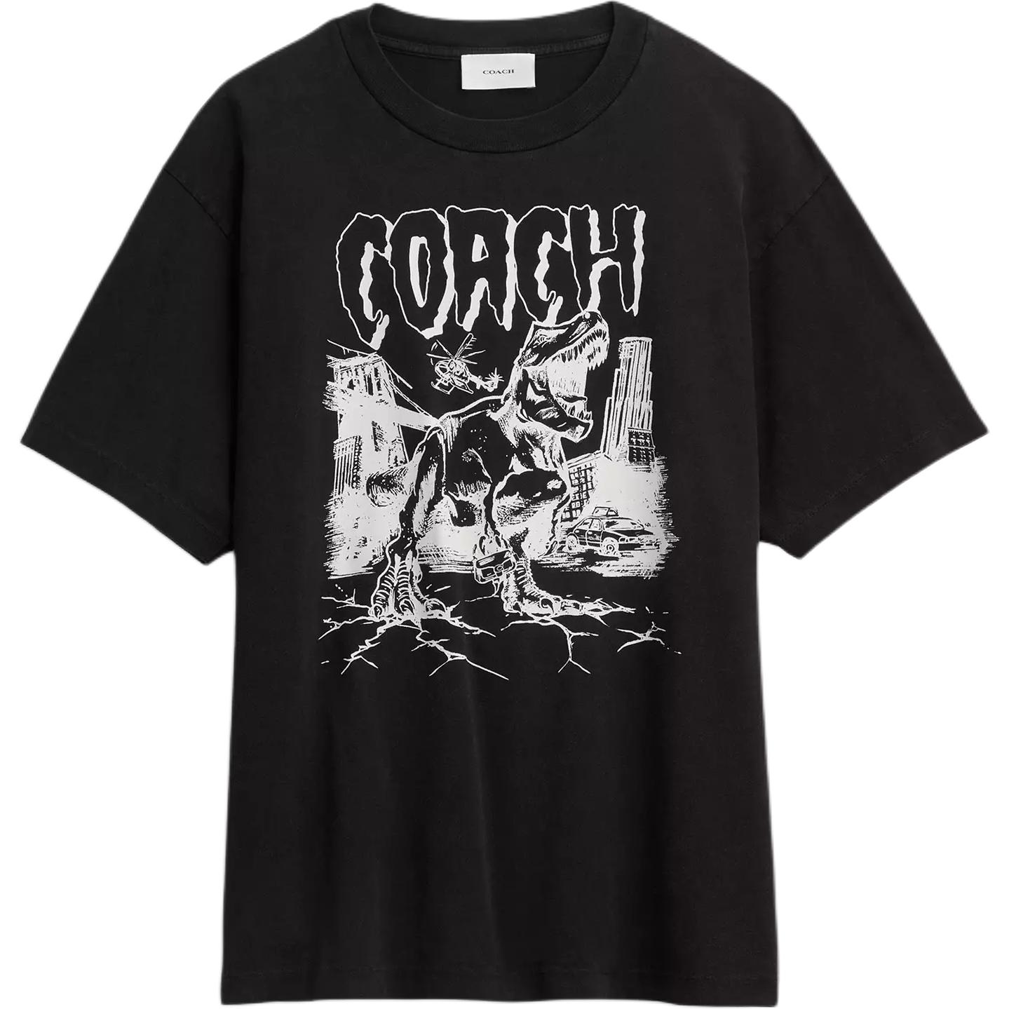 

Coach Ss26 Dinosaur Letter Print Short Sleeve T-Shirt Men tops CDO95-BLK S