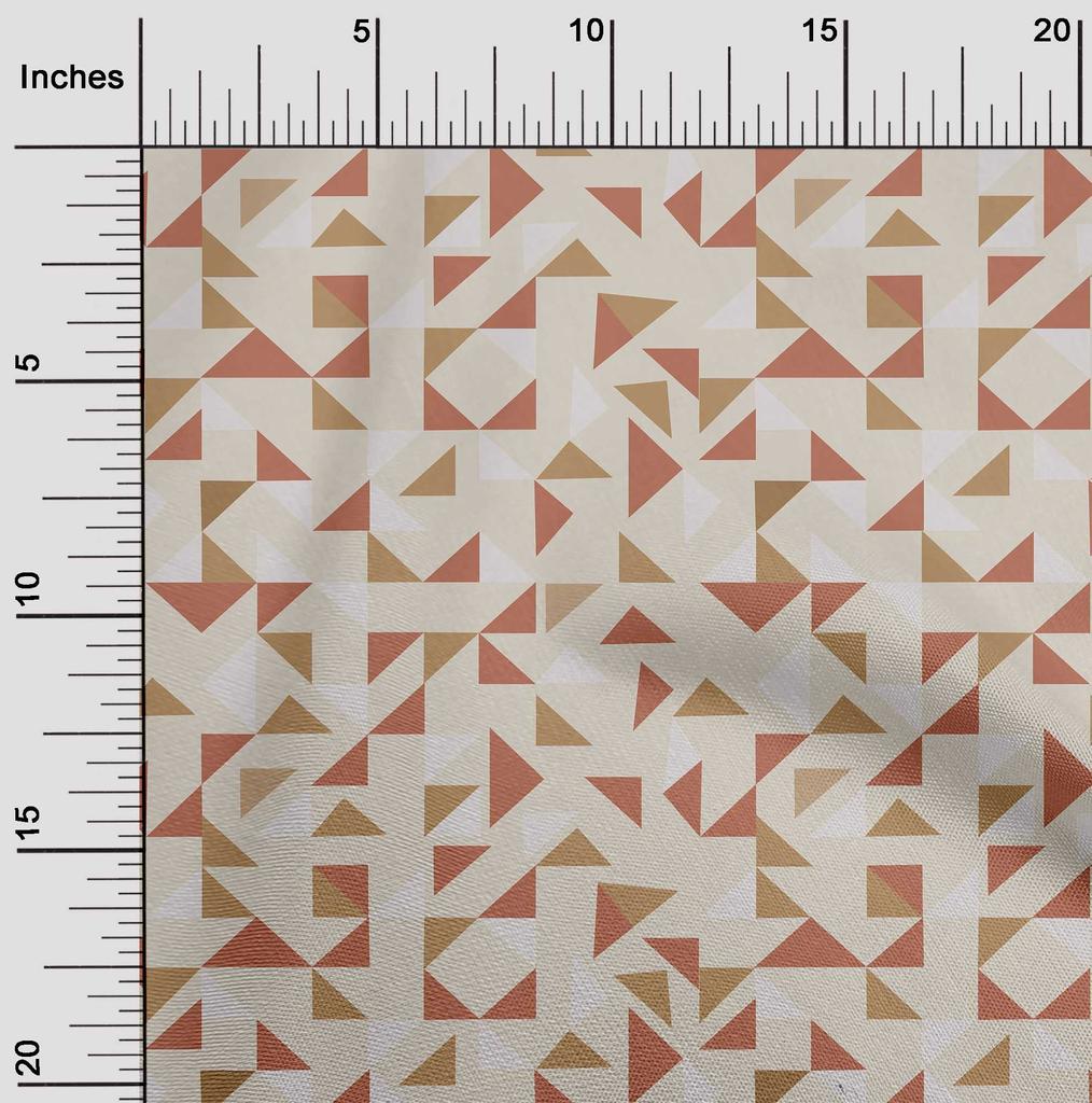 oneOone Cotton Flex Beige Stoff Geometrischer Nähstoff Meterware Bedruckt DIY Kleidung Nähzubehör 40 Zoll