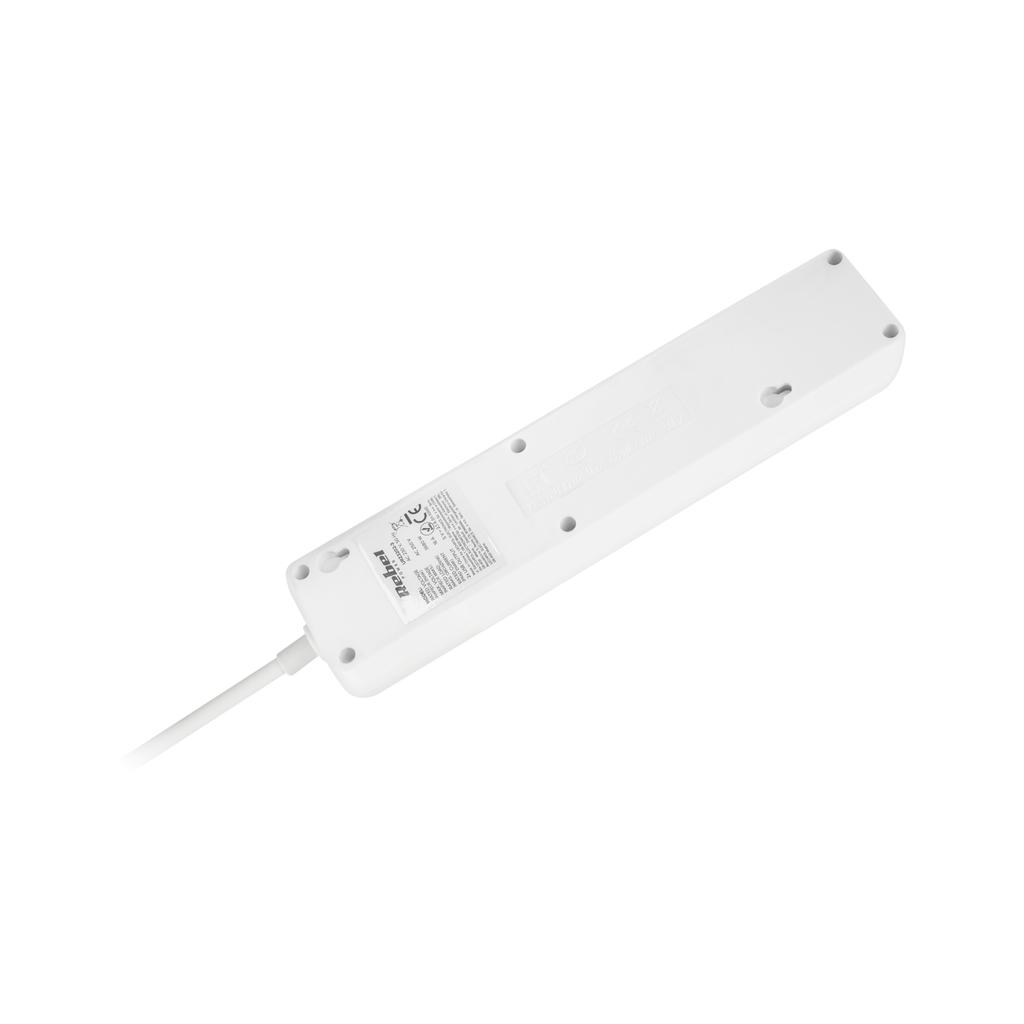 Extension Cord Power Strip 3m 3 Sockets 2xUSB 3x1.0mm2 Switch Rebel