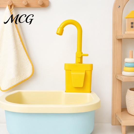 Electric Water Circulation Faucet Pretend Play Sink Toy Replacement, Realistic Running for Kids Kitchen, Dishwasher Safe Role Imaginative Accessory