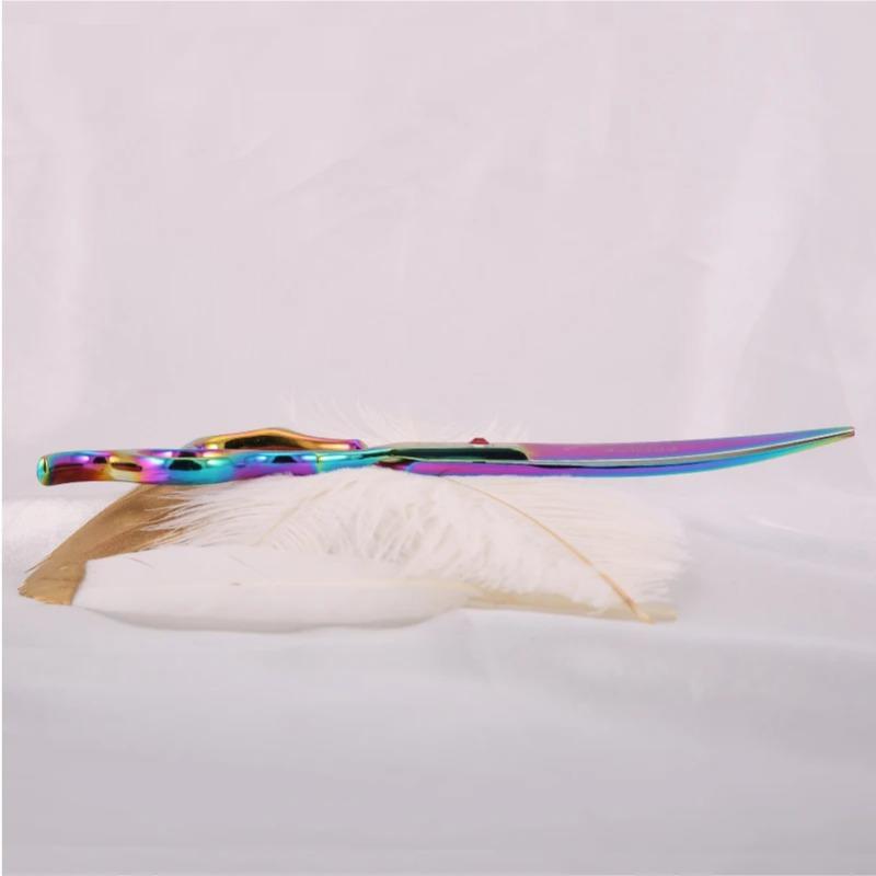 Fenice Curved Grooming Scissors 7.0 Inch Up Curved Scissors for Dogs Pet Shears