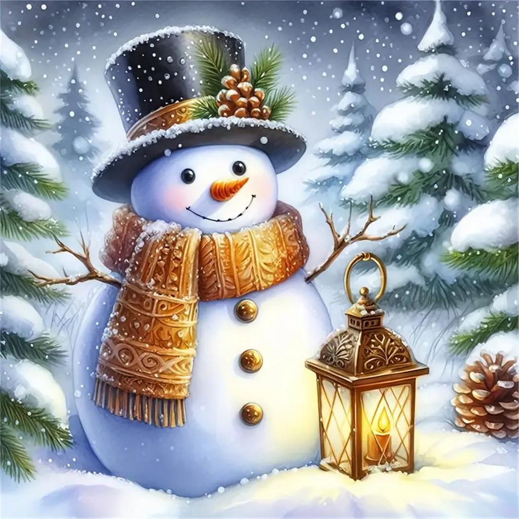 DIY Full Round Diamond Painting Cross Stitch Merry Christmas Santa Claus Snowman Home Decoration Arts Diamond Painting 5d Diamond Art Painting