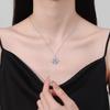 Sterling Silver 925 Moissanite Starburst Necklace with D Color One Carat Pendant