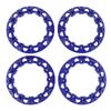 4Pcs 8 Inch ATV Wheel Trim Hub Protection Decor Scratch Resistant Plastic Hubcap Trim Cover Universal for Go Kart Blue