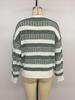 Baifen Zhiyi: 2025 European & American Autumn Knitwear, Round Neck Double Stripe Women's Sweater