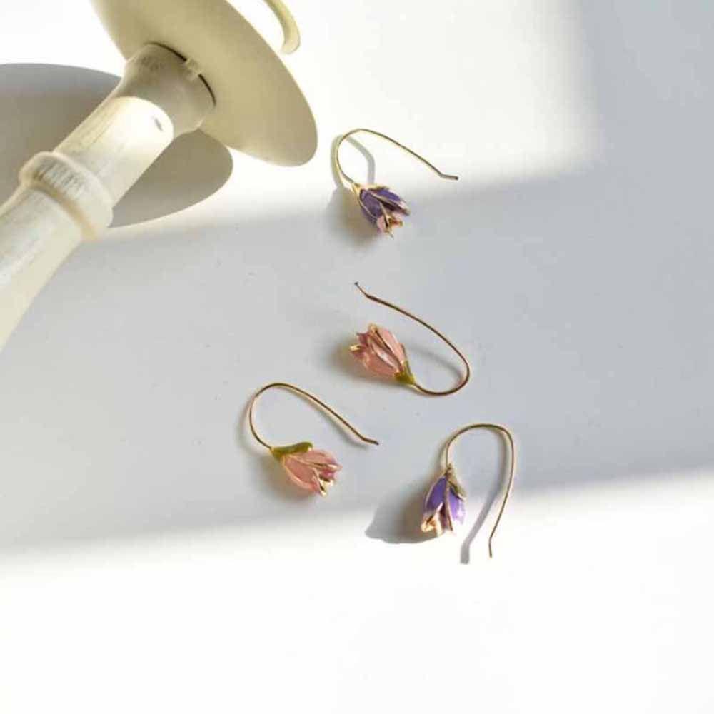 Temperament Tulip Dangle Women's Earrings Tulip Earrings Long Hook Earrings Korean Style Earrings