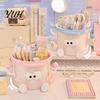 Japanese Style Pen Holder Cute Cartoon Desktop Large Capacity Portable Organizer for Creative Students Office Multi-Function Stationery Storage