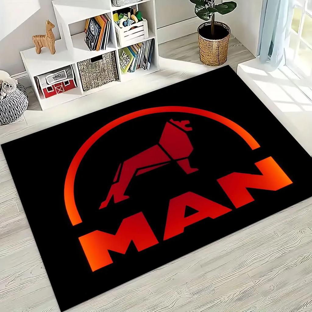 3D Man Truck Logo Motorcycle Carpet Rug for Bedroom Living Room Sofa Home Doormat Decor,Large Kids Play Non-slip Floor Mat