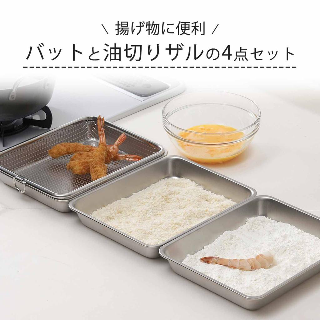 Shimomura Kihan Sada hluboké fritézy a cedníku do myčky Nerezová 44115 4dílná [Vyrobeno v Japonsku] Bezpečné, Rychlé, Pohodlné pro ohřev,