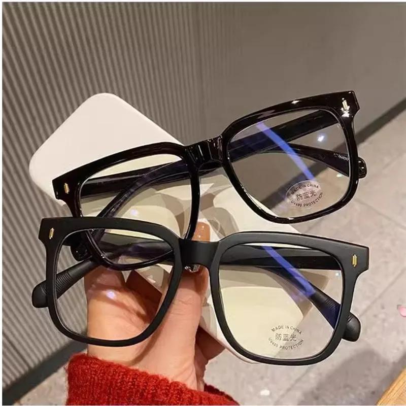 Oversized Myopia Glasses Big Frame Blue Light Blocking Eyewear Square Spectacles for Women Men Luxury Eyeglasses