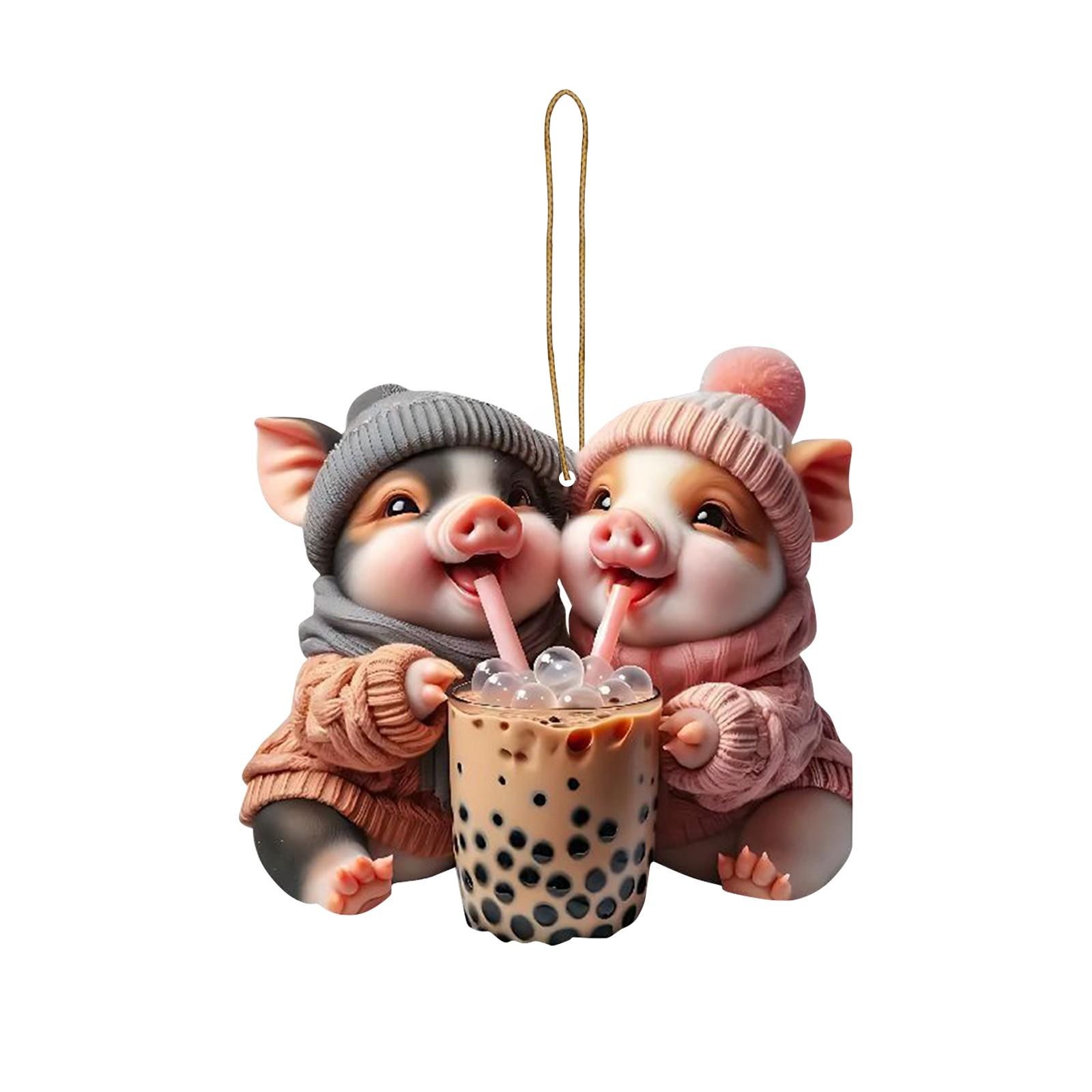 

Interesting Acrylic Piglet Tag, Car Key Tag,Fashion Funny Pig Decorative Pendant Decoration,1 Pc Best Gift For Friends