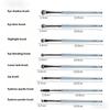 14-Piece Personal Makeup Brush Set Silver-Grey With Leather Pu Case Soft Smooth