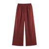 European and American French Women's Clothing Blended Bow Double-breasted Blazer + Wide-leg Pants Set