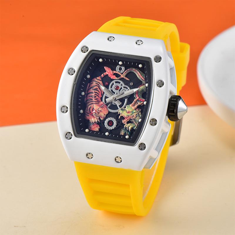 Drache Tiger Totem Quarz Herrenuhr - Kräftiger Europäischer & Amerikanischer Stil für Jugendliche