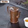 160ml Retro Yixing Purple Clay Teapots Handmade Bamboo Joint Pot Raw Ore Mud Kettle With Infuser Chinese Zisha Tea Set Craft