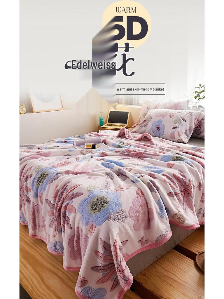 Flannel Snowflake Quilt & Blanket for Sofa or Bed