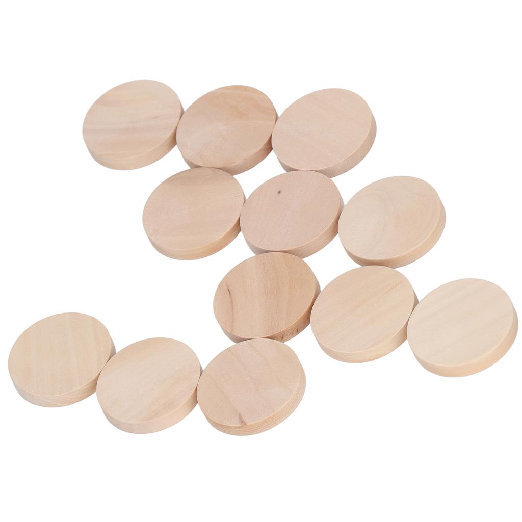 50Pcs Round Wood Coins 1.2 Inch Unfinished Natural Durable Wood Multi Purpose Wooden Circles for Painting Coloring DIY