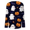 Damenmode Lässig Rundhals Dreiviertelarm Halloween Bedrucktes T-Shirt Top