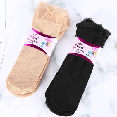 Lace Invisible Mid-Tube Stockings: Women's Spring & Autumn Thin Lace Short Stockings