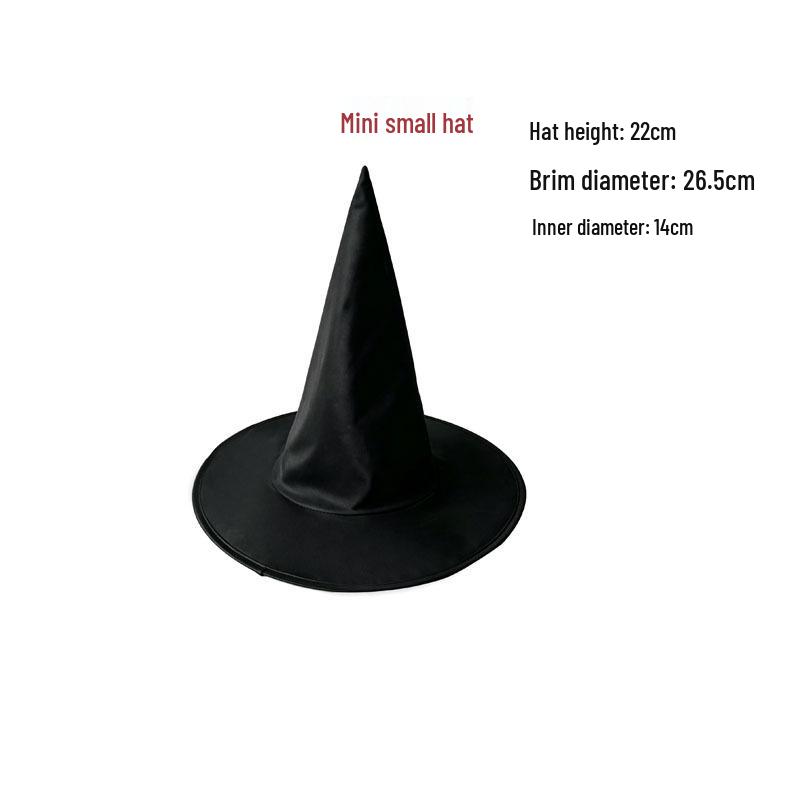 Black Oxford Cloth Halloween Witch Hat - Wizard Costume Accessory Inspired by Harry Potter Magic