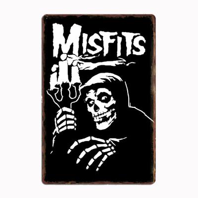 Misfits Musica Heavy Metal Segno Metallico Poster Decorazione Garage Stanza Club Automobilistico Latta Decorazione Casa