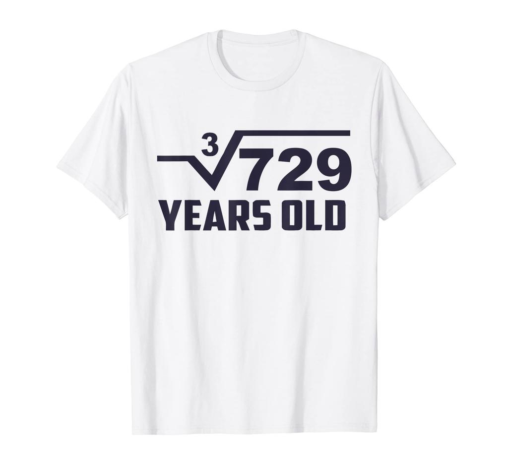Cube Root of 729:9 Years Old Birthday T-Shirt Square Tee Tee