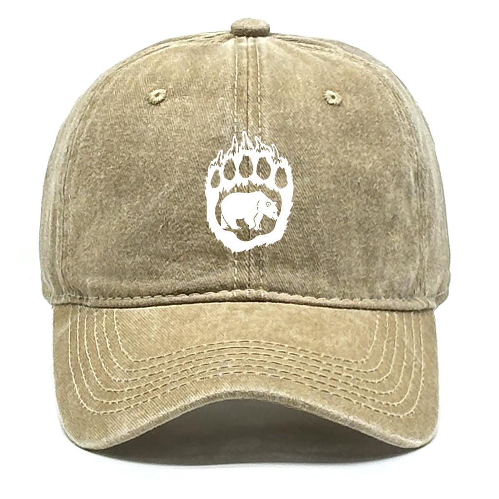 White Bear Paws Print Adjustable Baseball Hat Take Care Of Bears Cotton Caps For Woman Vintage-Inspired Simple Snapback Sun Hat