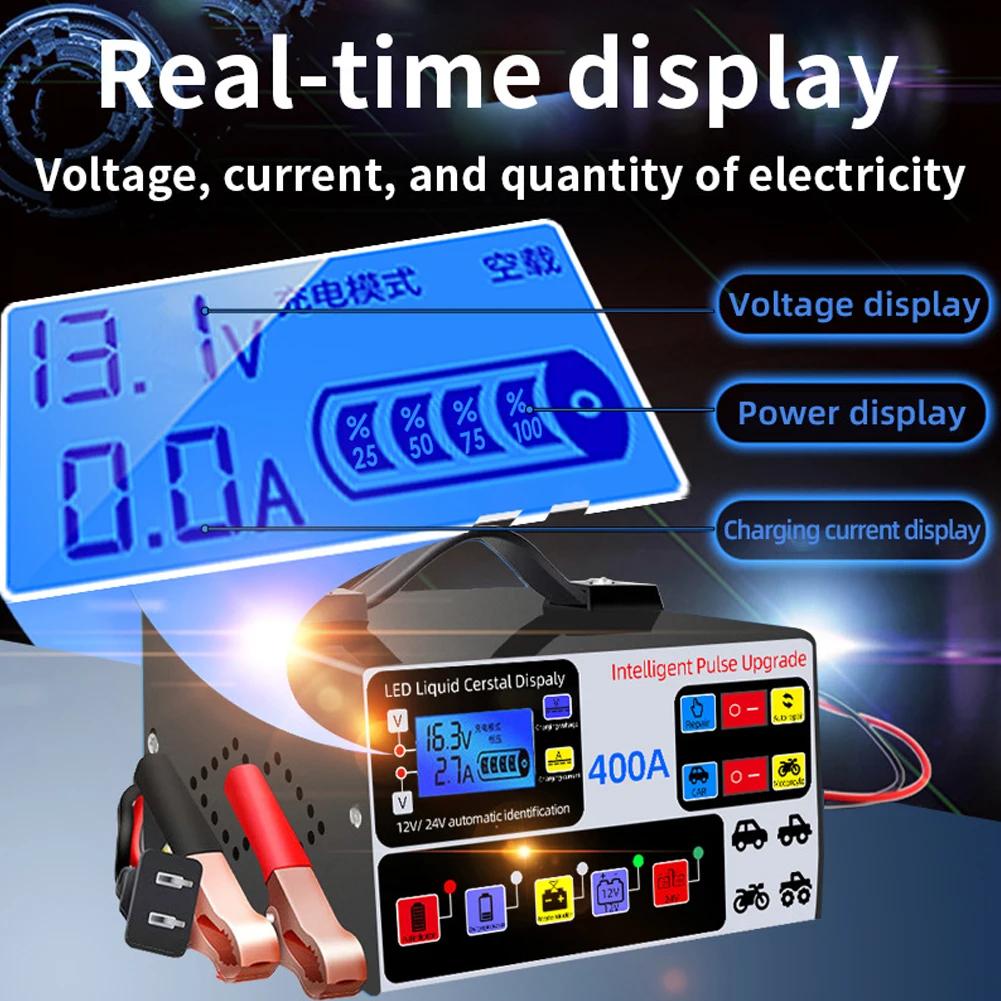 12V/24V Car Battery Charger Heavy Duty Car Battery Charger 400A 220W Full Automatic Car Battery Charger Repair Battery Charger
