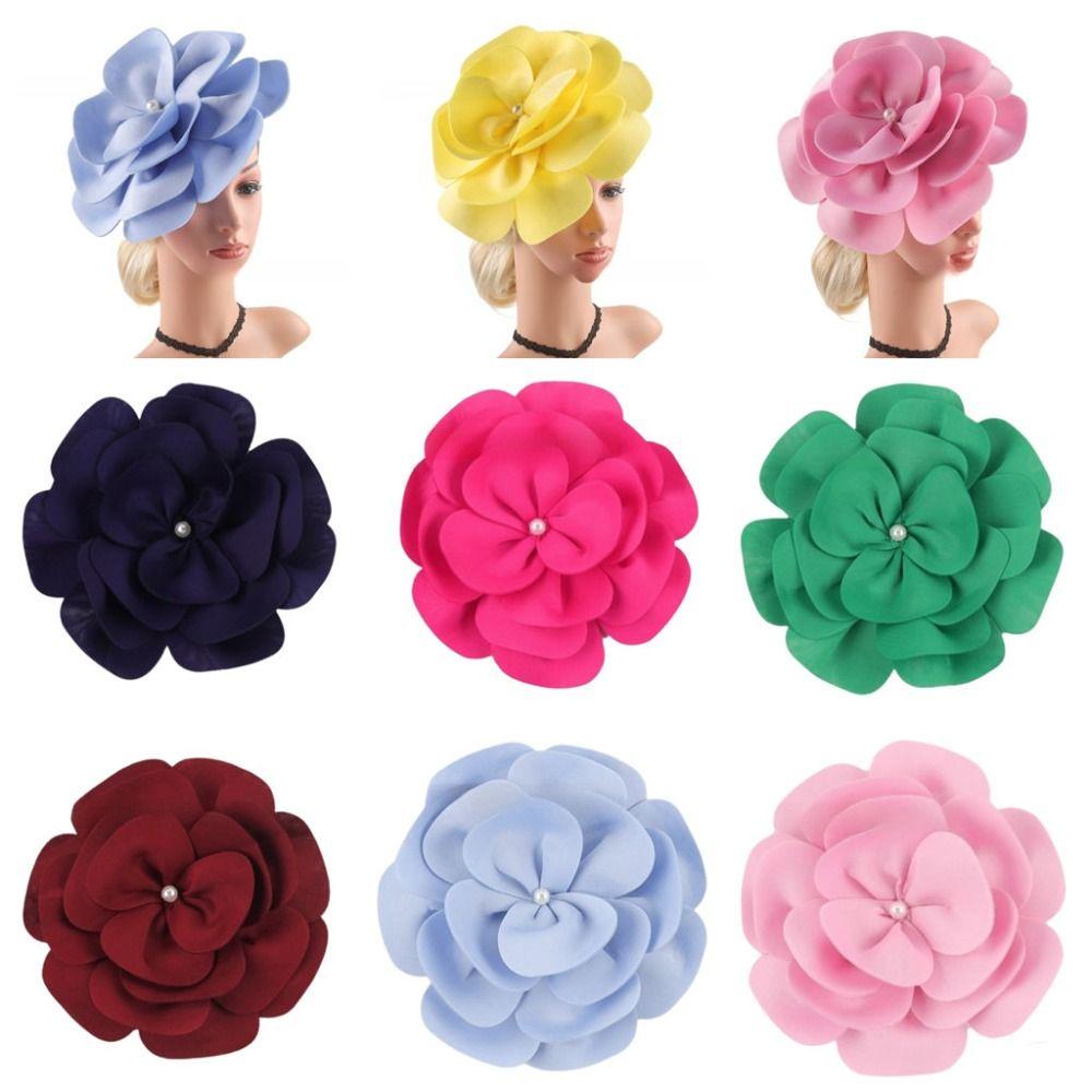 Fashion Headpiece 3D Flower Fascinators Hat Large Flower Formal Tea Party Hats Rose Fascinators Tea Parties