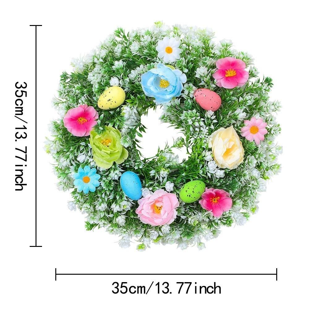 Plastic Easter Decoration Wreath Simulated Plant Spring Floral Wreath  Garden Yard