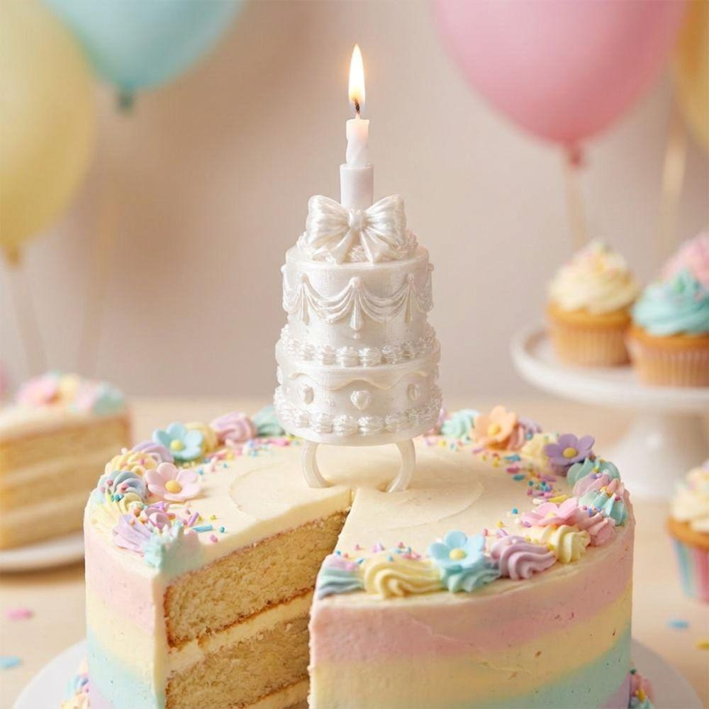 Plastic Finger Ring Candle Stand Silk Finish Birthday Cake Ring Topper Celebration