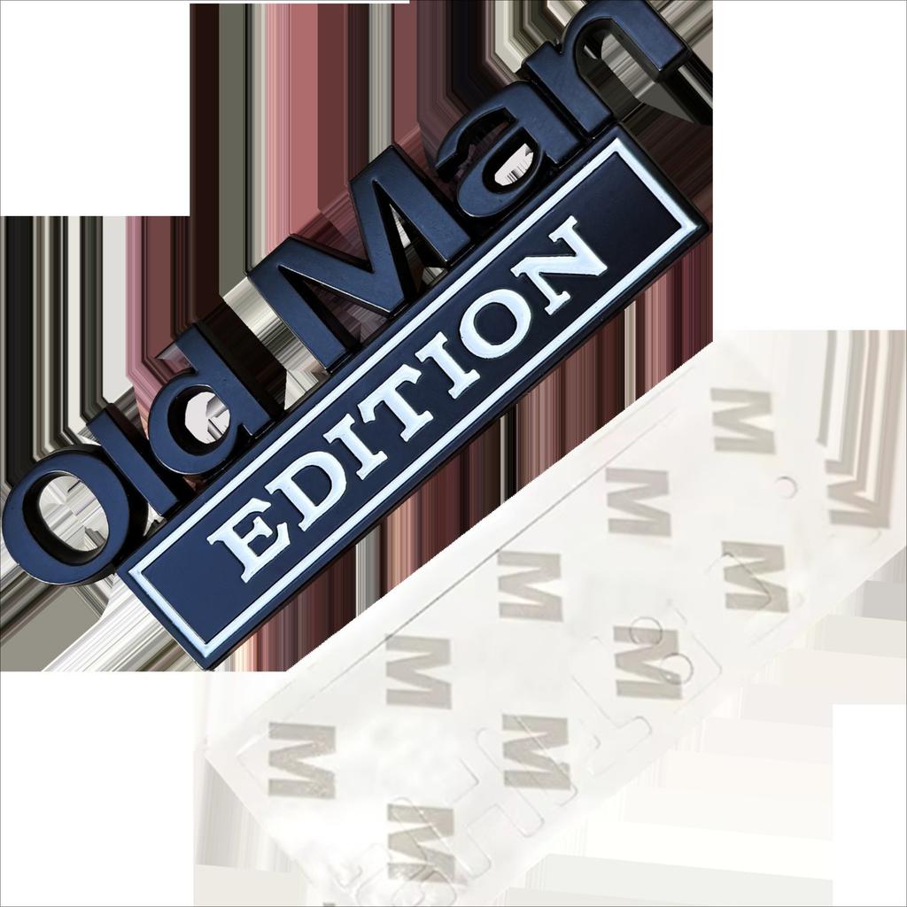 3D Metal Car Sticker Badge Emblem "Old Man Edition" Decal for SUV Truck Funny Decoration Accessories Rear Decoration Logo
