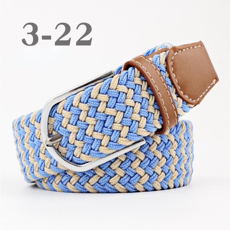 2026 New Fashion High Quality Explosive Women's Canvas Belt Men's Elastic Belt Casual Stretch Woven Pin Buckle Belt
