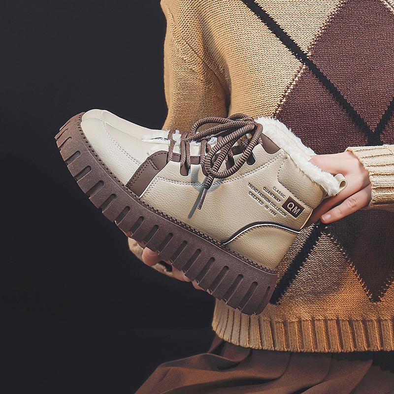 

Зимние бархатные утепленные женские хлопковые ботинки с высоким верхом, повседневные ботинки на платформе, зимние ботинки, ботинки Мартин, большие хлопковые теплые короткие ботинки 39 коричневый