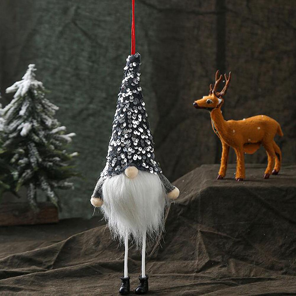 Christmas Tree Ornaments with Lights, 1pc Glowing Plush Gnomes Santa Elf Xmas Hanging Decorations Christmas Hanging Pendant