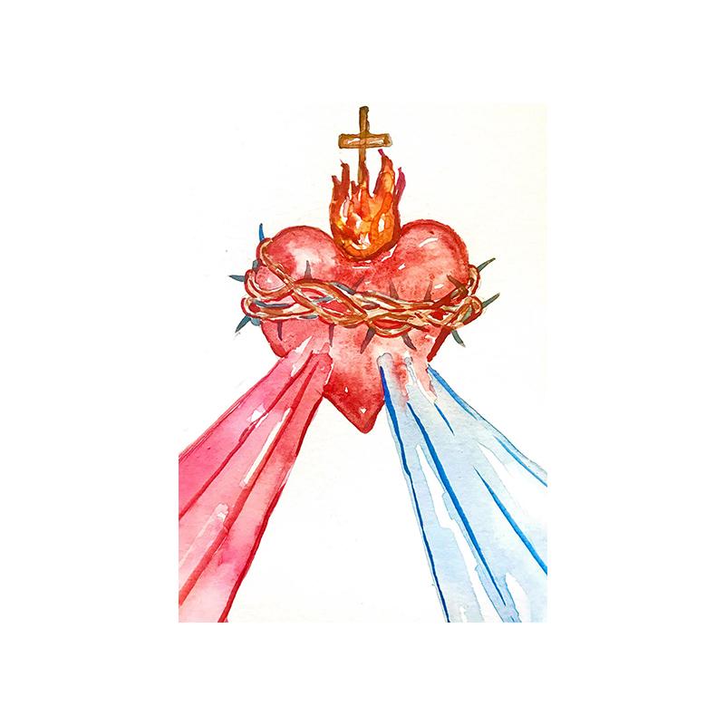 Divine Mercy Heart of Jesus Canvas Painting Print Religious Wall Art Poster Cheistianity Picture Living Room Home Decor Cuadros