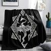 1PC Skyrim Print Flannel Blanket, High quality Comfortable for All Seasons, Home Decor, Warmth and Comfort, Perfect for Christmas Gifts166