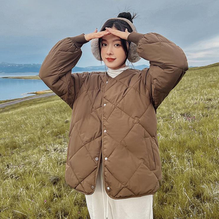 

Легкая пуховая куртка Корейская версия свободной женской куртки Удобная повседневная хлопковая куртка XL белый