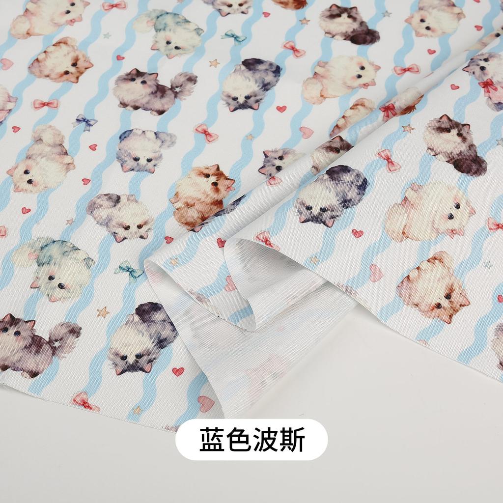 0.5m/1m/2m Thickened Canvas Little Rabbit Print Fabric for Sewing Canvas Bags Tablecloths Curtains Decoration Cloth DIY Fabrics