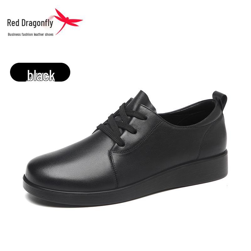Red Dragonfly Women s Genuine Leather Flat Shoes – Soft Sole Casuals for Spring  Autumn 37