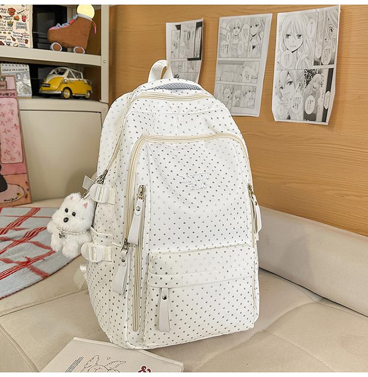 Schoolbag1011 new high-value polka dot girl heart cute backpack travel light backpack high-end shoulder back