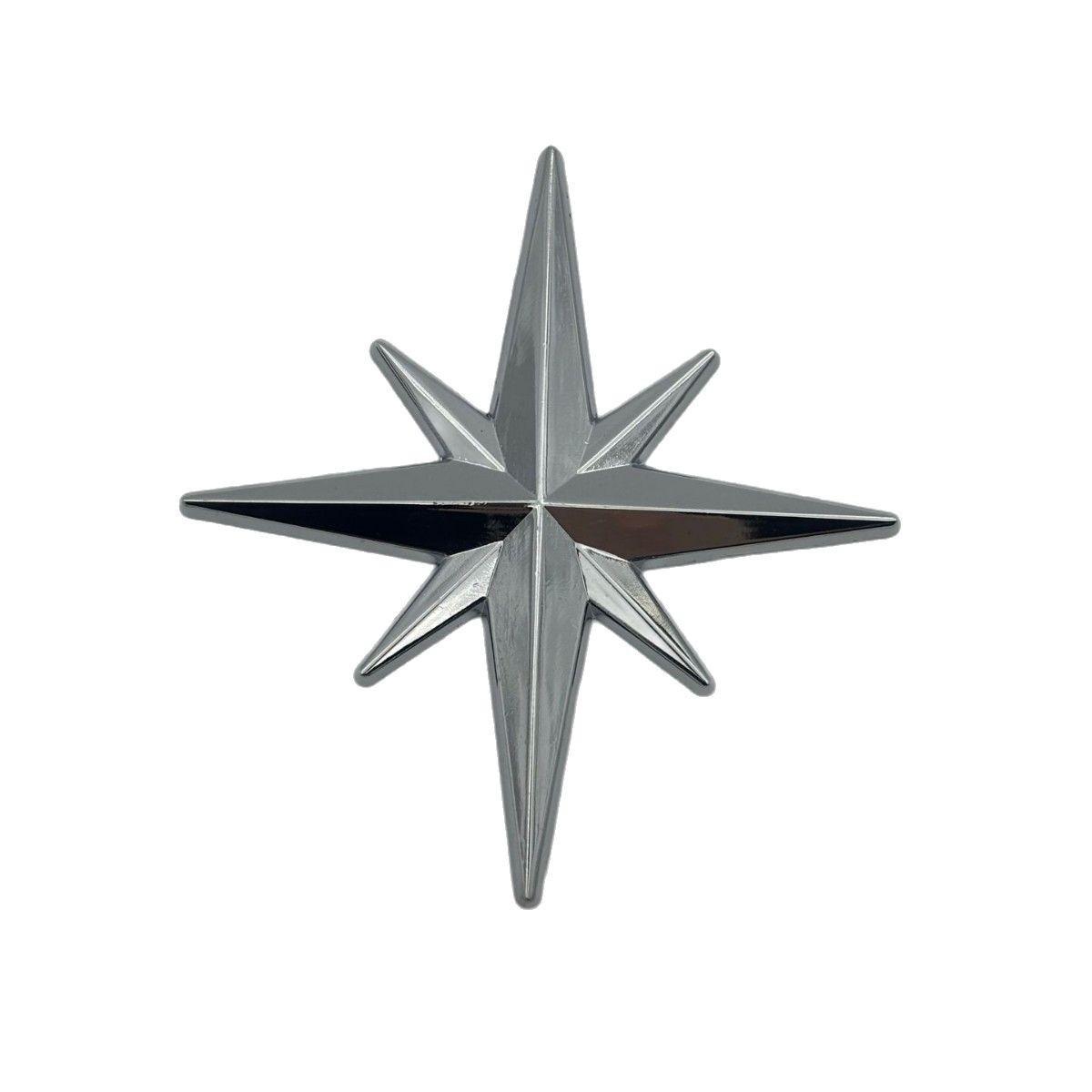

North Star 3D Octagonal Car Emblem & Scratch Sticker срібний