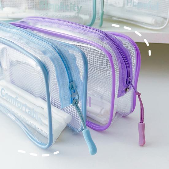 Transparent Pencil Case with Zipper Large Capacity Waterproof Pen Pouch Organizer Office