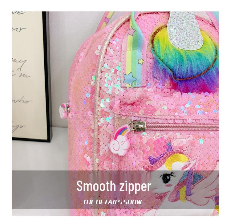Unicorn Sequin Backpack: Large Capacity, Cute Iridescent Schoolbag for Girls