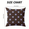 Dark Brown Celestial Light Blue Stars square Pillow Cover for Sofa Office Waist Cushion Cover Home Decorative Pillowcase