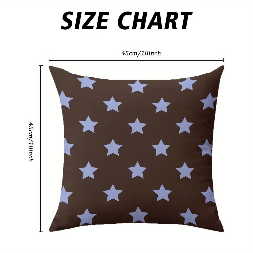 Dark Brown Celestial Light Blue Stars square Pillow Cover for Sofa Office Waist Cushion Cover Home Decorative Pillowcase