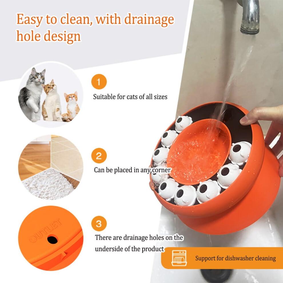 Smart Cat Puzzle Toy, Slow Feeder Bowl with Stand, Non-Slip Dog & Cat Food Dispenser, Compatible with Small Pets